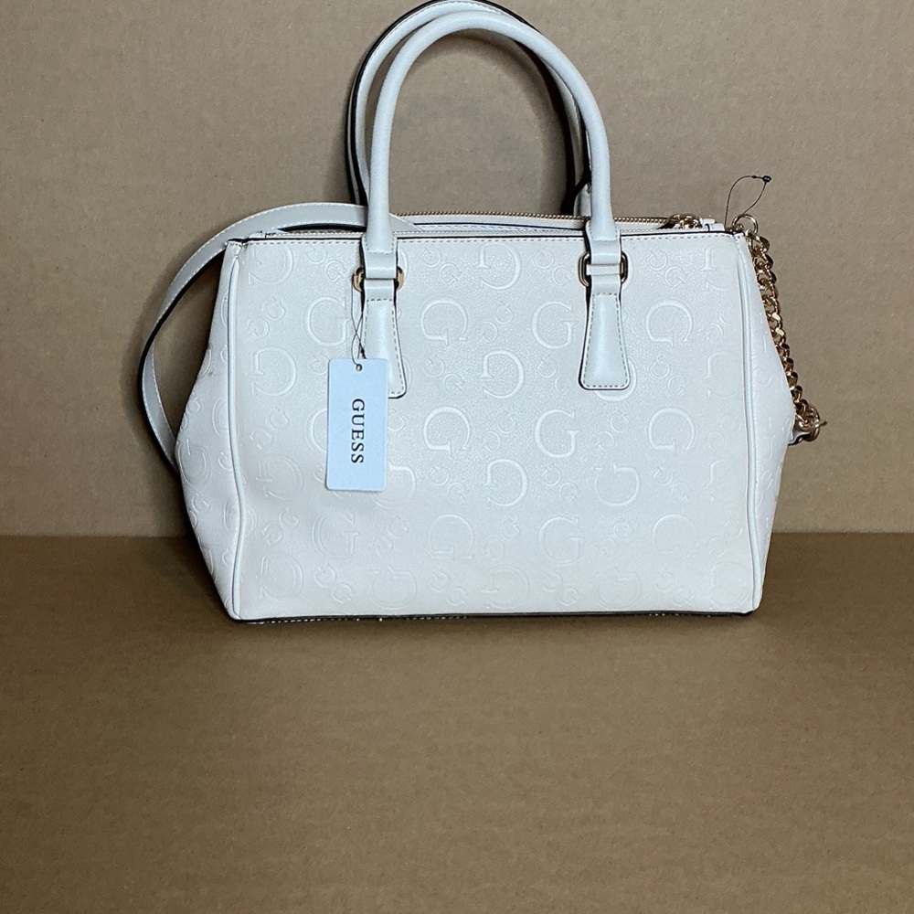 GUESS BAG stone Satchel with Gold ACCENTS NEW